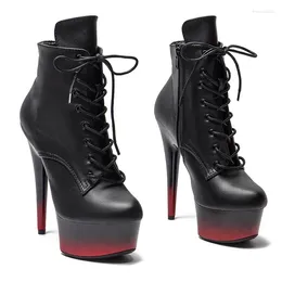 Dance Shoes LAIJIANJINXIA 15CM/6Inch PU Upper Women's Platform Party High Heels Modern Ankle Boots Pole 068