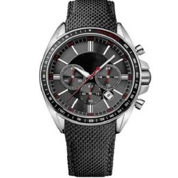 Men's Wrist Watch 1513087 Driver Sport Mens Black Leather Strap Chronograph Watch246e