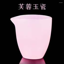 Cups Saucers Furong Jade Porcelain Fair Cup-Harmony Justice Tea Cup Pink Dispenser Glass Glazed Set Accessories
