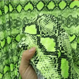 Fabric Good Milk Silk Spandex/cotton Knitted Fabric 4 Way Stretch Sexy Green Snake/Leopard Print Fabric Sewing DIY Pants/Shirt/Dress