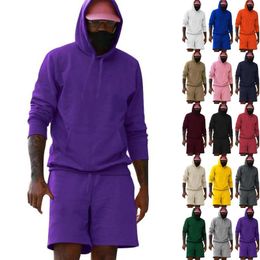 Men's Tracksuits Mens Fashion Casual Colour Matching Two Piece Hooded Pocket Lace Suit 42r Three Slim Fit Satin Jacket