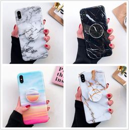 Soft TPU Cover Phone Holder Stand Marble Case for iPhone 12 mini 11 Pro XS Max XR X 6 6S 7 8 Plus4955884