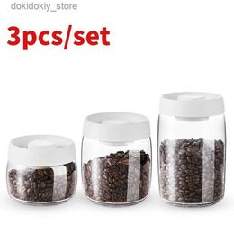 Food Jars Canisters Plastic storage bottles and cans for food and coffee beans vacuum sealed cans with lids press machines exhaust glass box lidsL24326