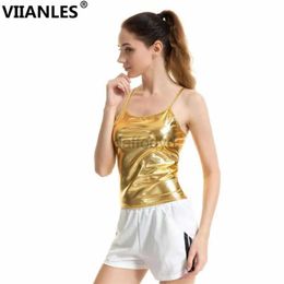Women's Tanks Camis Viianles Cami Top Summer Spaghetti Shoulder Strap Casual Cool Tank Top Womens Sexy Fashion Club Clothing Top Gold and Silver Dance Tank Top 24326