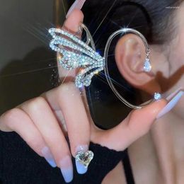 Backs Earrings Butterfly Ear Clips Cuff Zircon Without Piercing Fashion Metal Clip Bone Jewelry