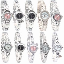 10PCS/Lot Mixed Bulk Cute Watch Women Watches Ladies Women Girls Silver Watch Stainless Steel Quartz Dress Wristwatch Gifts 240320