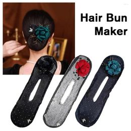 Hair Accessories Curling Artefact Women's Net Yarn Bow Headband Maker Curler Bun Flowers Hairpin Girls Lazy Rolle O2T9