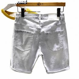 new Summer Wide Leg ropa hombre Jeans Shorts Male Skateboard Swag Baggy Men Capri Denim Pants pantales cortos men clothing H9GY#