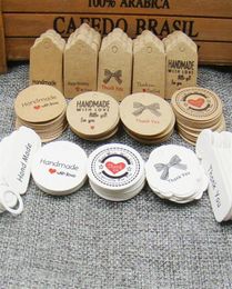 200pcs per lot handmade hang kraft paper thank you tag label for weddingcandybaby gift products tagging package297Y4632393