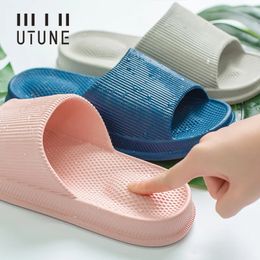 UTUNE Non-slip Massage Slippers Women EVA Indoor Slippers Light Women House Bath Shoes Man Waterproof Sandals Slides Bathroom 240318