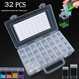 Stitch 32/56/64 Grids 5D Diamond Painting Storage Box Plastic Diamond Tools Embroidery Accessories Rhinestone Beads Storage Containers