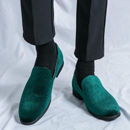 Casual Shoes Men's Classic Mens Dress Business Block Blue Green Office Suede Men Party Wedding Oxfords Sizes 38-46