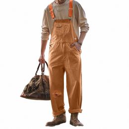 jeans Man Autumn Lg Trousers Men's Denim Bib Overalls Workwear With Adjustable Straps Fi Jumpsuit Pockets Ripped Jeans m0Ig#