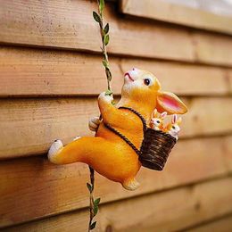 Garden Decorations Easter Statue Resin Climbing Sculpture Animal Figurines Ornament For Decor