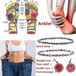 Anklets Women's Colour Hematite Magnetic Beads Elastic Anklet Men's Weight Loss And Slimming Health Bracelet Jewellery Accessories