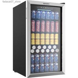 Refrigerators Freezers Beverage cooler and cooler 126 can mini refrigerator with glass door small cooler with adjustable shelves used for soda beer Q240326