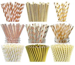 25pcs Disposable Paper Straws Creative Mixed Drinking Straw Birthday Party Decorations Kids Baby Shower Wedding Party7452477