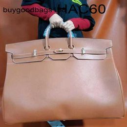 Hac60 Handbag Handmade Large Totes Bag Business Travel Shoulder Bags Designer Brk Handbags 60cm Hac Capacity Domineering Mens Leather Have Logo Ennj FCT0