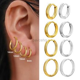 Hoop Huggie Stainless Steel Round Earrings 1 Pair/2PCS Womens Small Hoop Earrings 2022 Anti Allergy Wedding Fashion Gift 240326
