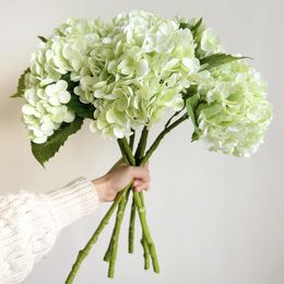 Green Artificial Hydrangea Flowers Branches Decoration Wedding Arrangement Hydrangea Flowers Like Real Decor Bridal Bouquet 3Pcs 240318