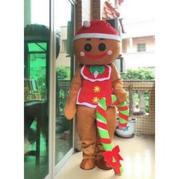 Mascot Costumes Halloween Christmas Brown Gingerbread Man Mascotte Cartoon Plush Fancy Dress Mascot Costume