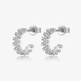 Hoop Earrings VEWANT 925 Sterling Silver Circle Luxury CZ Huggies Piercing Clips Rock Punk Women Fine Jewelry Gift