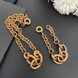 Charm Bracelets To Reines Fashion Luxury Metal Gold Colour Chain Hip-hop Vintage Classic Necklace For Women Personalised Party Jewellery