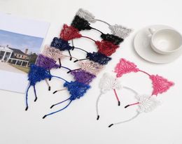 Lace Headband Cat Ear Girls Head Hoops Elastic Hair Band Wedding Party Pography Style Headwear Women Hair Accessories 9 Colours 8847581