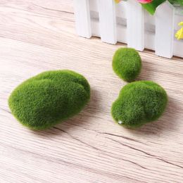 Decorative Flowers Moss Balls Marimo For Potted Plants Live Wall Sphagnum Terrarium Sheet- Artificial Rocks Green Fuzzy Cover