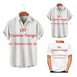 Customised Men's Shirts Summer Hawaiian Short Sleeve Women 3D Custom Design Tops T-shirt Factory Outlet Oversize Anime Cosplay w7P1#
