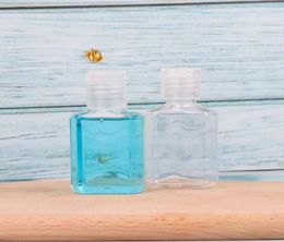 30ml hand sanitizer PET plastic bottle with flip top cap clear square shape bottle for cosmetics disposable hand sanitizer LX29824788843