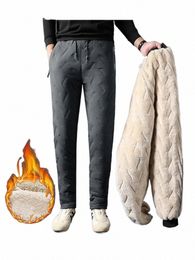 novas calças de lã de cordeiro para homens inverno outono casual prova grossa lã calças fi cordão plus size joggers sweatpants w20A #