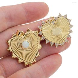 Pendant Necklaces Vintage Shell Love Heart Gold Plated Brass CZ Zircon Necklace Accessories For Women Girls Gift Jewellery Making