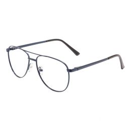 Men Metal Double Bridge Glasses Frame With Spring Hinge For Prescription Lenses 240313