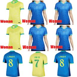 BraziLS Soccer Jersey 2024 Copa America Cup NEYMAR VINI JR women Kit Sets 2025 BRasIL National Team Football Shirt 24/25 Home Away fanVersion 4XL RODRYGO MARTINELLI