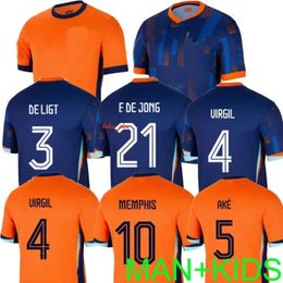 24 25 Netherlands European Holland Club Soccer Jersey 2024 Euro Cup 2025 Dutch National Team Football Shirt Men Kids Kit Full Set Home Away MEMPHIS XAVI GAKPO