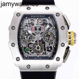 Luxury Mens Mechanical Richarsmill Watch Rms11-03rg Series Titanium Style Flyback Timing Fully Automatic