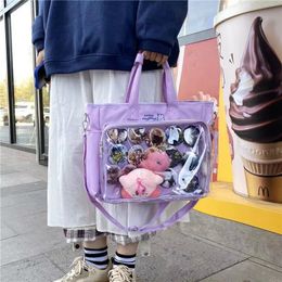 Japanese Style Kawaii Cute Backpack Women PVC Transparent Bag itabag girls School Student Book JK Shoulder 240323