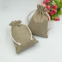 Gift Wrap 10 14cm 1000pcs Vintage Natural Burlap Hessia Candy Bags Wedding Party Christmas Favour Pouch Jute Drawstring Bag