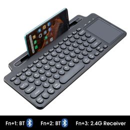 Keyboards 2.4G Wireless Bluetooth Keyboard with Number Touchpad Mouse Phone Card Slot Numeric Keypad for Android IOS Desktop Laptop PC