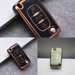 Update TPU 2 3 Buttons Car Key Case Cover Holder Fob For Peugeot 107 206 207 307 308 3008 5008 For Citroen Xsara Picasso C3 C4 C5 C6 C8
