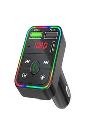 F2 car bluetooth chargers FM transmitter Wireless Handsfree o Receiver kit TF card MP3 player 3.1A Dual USB PD Fast Charger with Colourful LED Backlight6671648