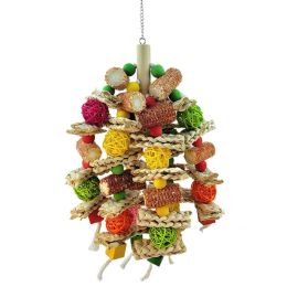 Toys Parrot Hanging Cage Toy, Large Parrot Chewing Toy, ScratchResistant Natural Wooden, Foraging Ball