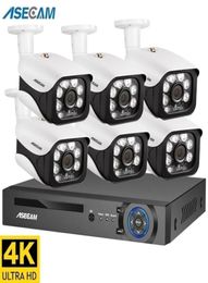 IP Cameras 4K Ultra HD 8MP Security Camera System POE NVR Kit Street CCTV Bullet Outdoor Home Video Surveillance Set 2211036954887