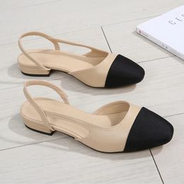 Luxury brand designer bow ballet flats casual dress shoes ballerina flats loafers for women fashion ladies sandals heels ribbed leather nude black