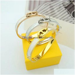 Cuff 2023 Fashion Esigner Bracelet Luxury Shell Pig Nose H High Quality 18K Gold Titanium Steel Gift Drop Delivery Jewelry Bracelets Dhrxl