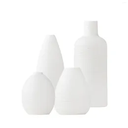 Vases 4x European Style White Minimalist For Shelf Bedroom Living Room