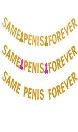 Wedding Decorations Glitter Same Penis Forever Banner Bridal Shower Bachelorette Party Decoration Bride To Be Hen Party Supplies6253428