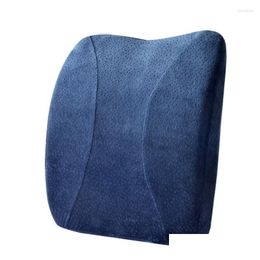 Car Seat Covers Ers Foam Lumbar Cushion Slow Rebound Office Back Mas Pillow Drop Delivery Automobiles Motorcycles Interior Accessories Otors