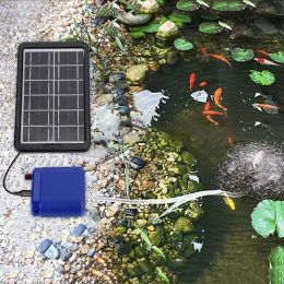 Accessories Aquarium Solar Oxygen Air Pump Large Capacity Lithium Battery Silent USB Charging Pond Aerator Water Pump with 1 Air Stone